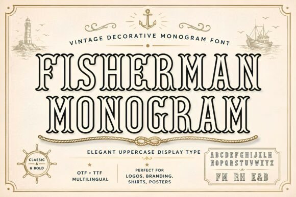 Fisherman Monogram: A Vintage Font for Modern Brands