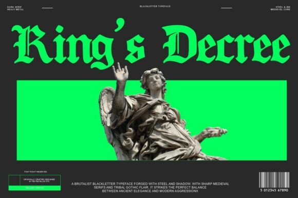 King’s Decree: A Blackletter Font for Bold, Authoritative Design