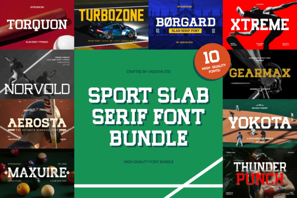 Sport Slab Serif Bundle: Bold Type for High-Impact Branding