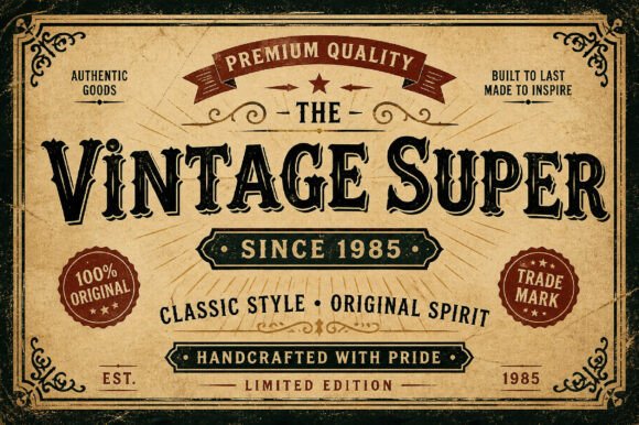 Vintage Super: A Bold Serif Font for Impactful Design